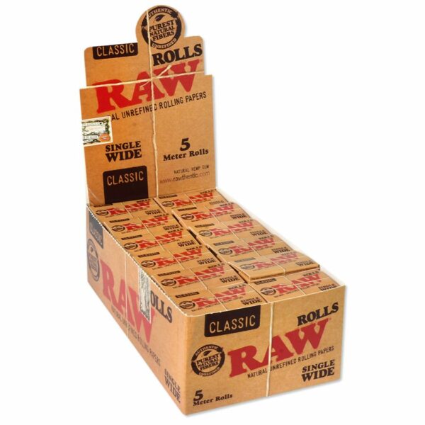 raw-rolling-papers-classic-single-wide-5meter-rolls-24pcs slim
