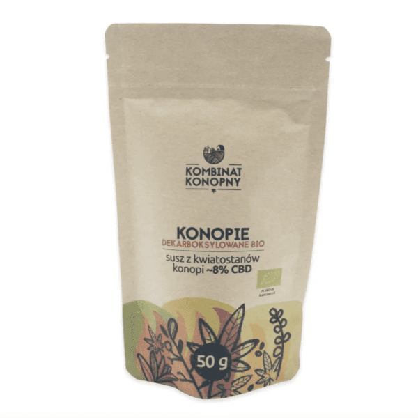 Gotowy susz z kwiatostanów Konopie dekarboksylowane BIO ~8% CBD