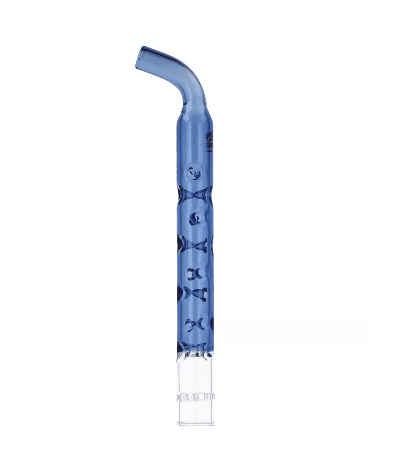 Niebieski zakrzywiony ustnik 3D – widok pełny.