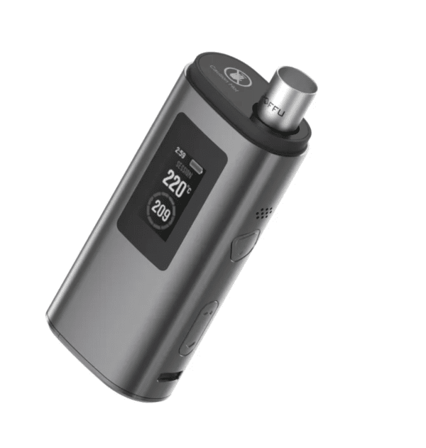 Waporyzator Roffu X HERO widok pod kątem z ekranem OLED.