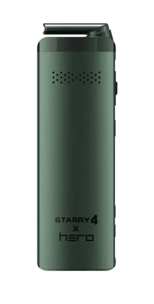 Zielony waporyzator X-Max Starry 4.0 x HERO z logo i czarnym ustnikiem.